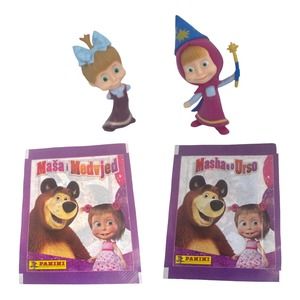 Set of 2 Masha and the Bear Dolls Figures & Stickers Gift Set